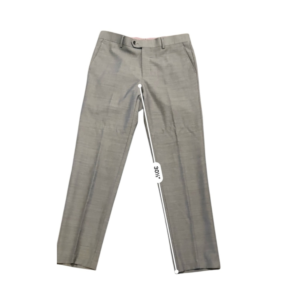Lanificio De Biella Mens Wool Sienna Suit Pants Size 32R Grey Lightweight - Picture 6 of 9